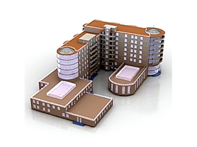 Free Building N5 3D model_2_1 For Architecture 3Ds Max Model Download